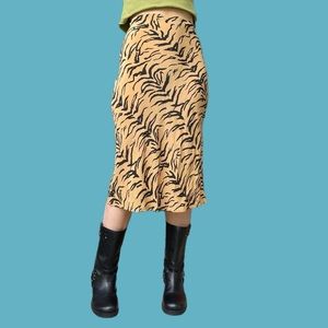 Madewell silk tiger print skirt